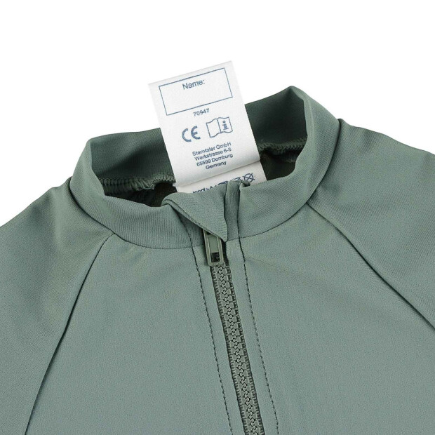 Sterntaler Badeshirt langarm uni mit Reißverschluss UV 50+ mattgrün
