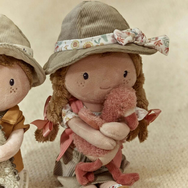 Little Dutch Stoff Kuschelpuppe Ranger Rosa - Safari Friends 35cm