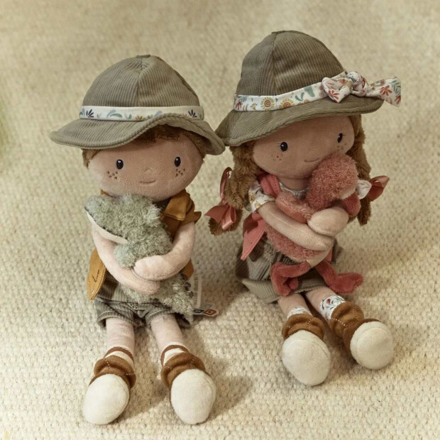 Little Dutch Stoff Kuschelpuppe Ranger Rosa - Safari Friends 35cm