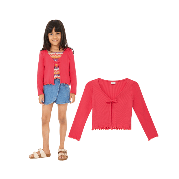 S.Oliver Rippjacke mit Bindeband rot