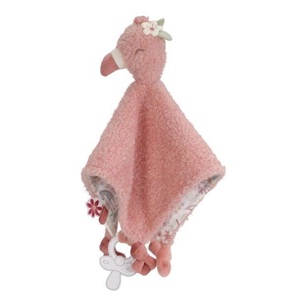 Little Dutch weiches Stoff Kuscheltuch - Safari Friends Flamingo Flora