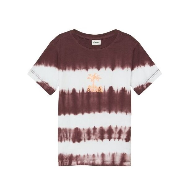 S.Oliver T-Shirt mit Batik-Effekt und Print