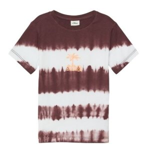 S.Oliver T-Shirt mit Batik-Effekt und Print