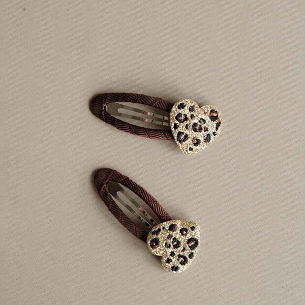 cosy roots Hair Clips - Leo Hearts - Pack of 2