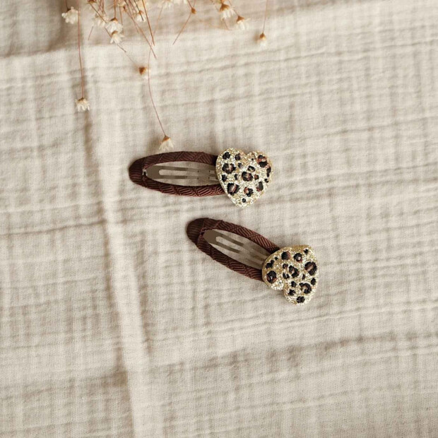 cosy roots Hair Clips - Leo Hearts - Pack of 2