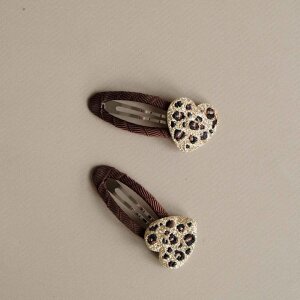 cosy roots Hair Clips - Leo Hearts - Pack of 2