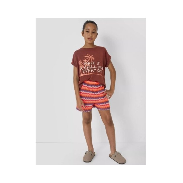 S.Oliver Wide Leg-Shorts mit Struktur orange rot