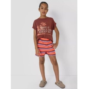 S.Oliver Wide Leg-Shorts mit Struktur orange rot