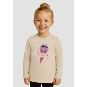 S.Oliver Pailletten Shirt Schultüte Schulkind beige
