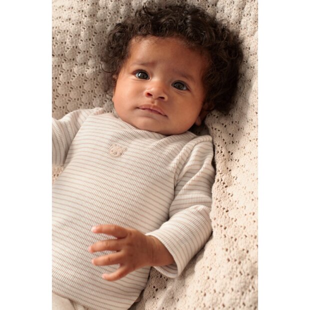 Feetje Gerippte Longsleeve Ringel - Honey Bear