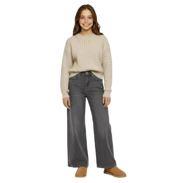 S.Oliver Kids Strickpullover mit Zopfmuster im Loose Fit soft beige