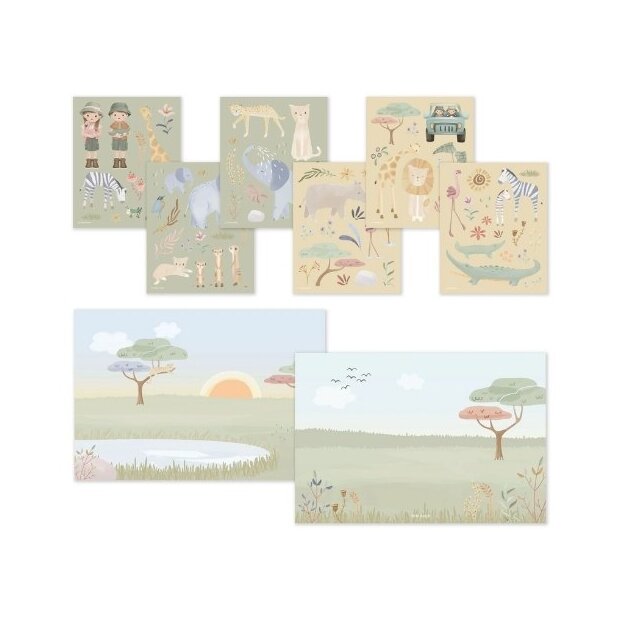 Little Dutch Sticker Story Aufkleber Set - Safari Friends