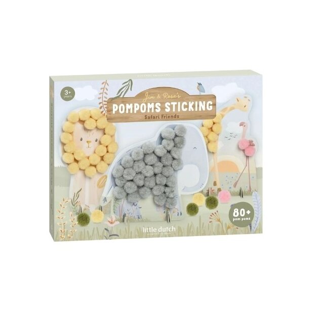 Little Dutch Bastelset Pompons - Safari Friends