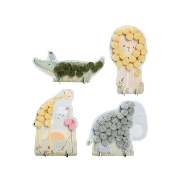 Little Dutch Bastelset Pompons - Safari Friends
