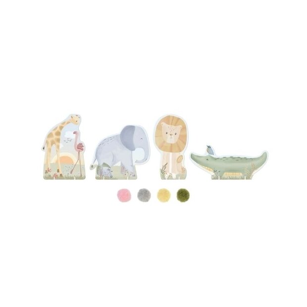 Little Dutch Bastelset Pompons - Safari Friends