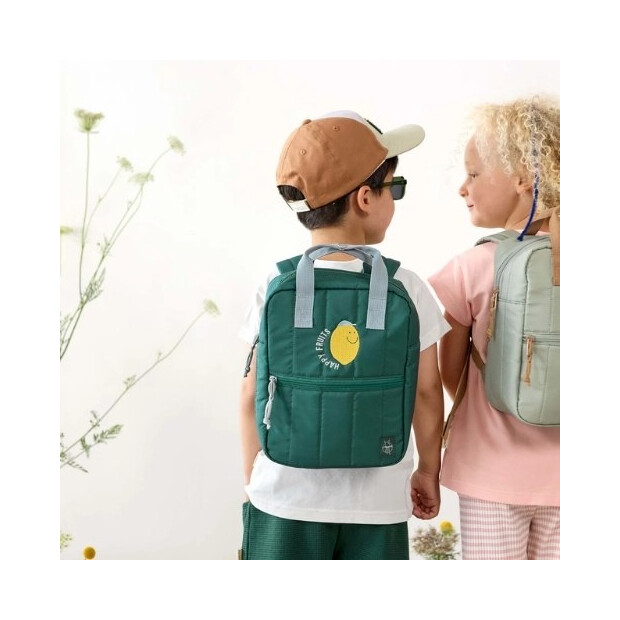 Lässig Kindergartenrucksack Square Little Gang - Zitrone dunkelgrün