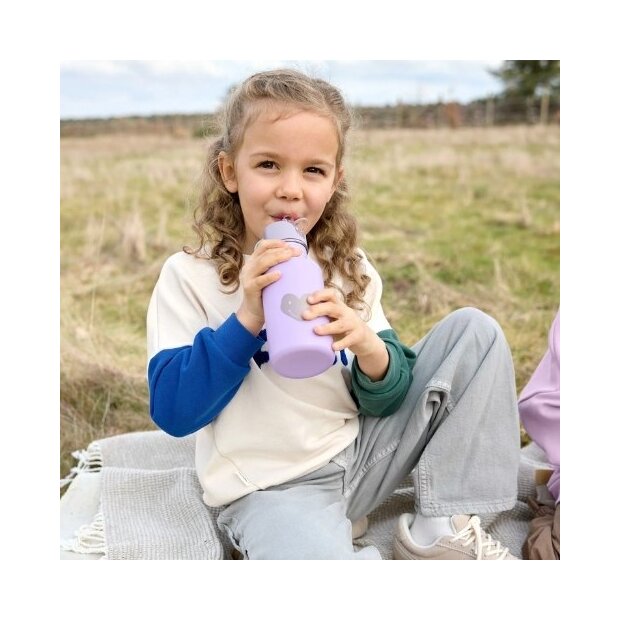 Lässig Edelstahl Trinkflasche 500 ml - Little Gang - Herz Lila
