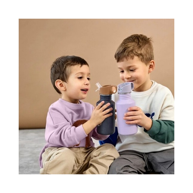 Lässig Edelstahl Trinkflasche 500 ml - Little Gang - Smiley blau