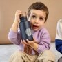 Lässig Edelstahl Trinkflasche 500 ml - Little Gang - Smiley blau