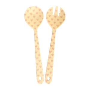 rice Melamin Salat Besteck - Crème - Heart Print -...