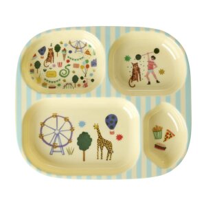 rice Kinderteller mit 4er Einteilung - Mint - Fun Fair Print
