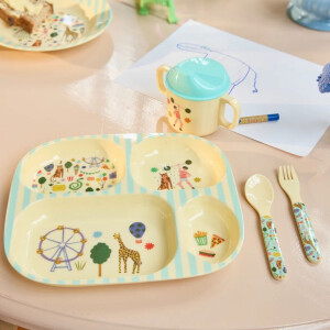 rice Kinderteller mit 4er Einteilung - Mint - Fun Fair Print