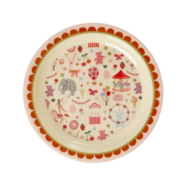 rice Kinderteller - Pink - Fun Fair Print