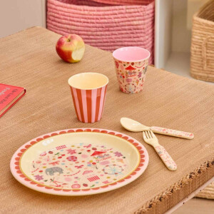 rice Kinderteller - Pink - Fun Fair Print