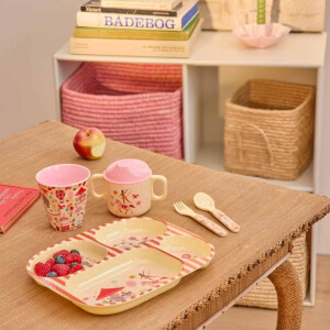 rice Kinderteller mit 4er Einteilung - Pink - Fun Fair Print