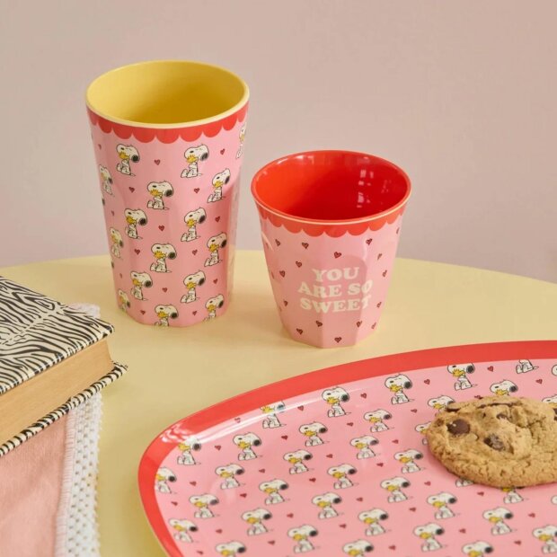 rice Großer Becher - Pink - Snoopy Print 400ml