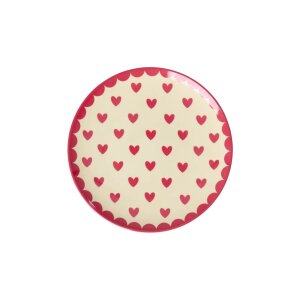 rice Kleiner Rund Kuchenteller - Rot - Favorite Hearts Print
