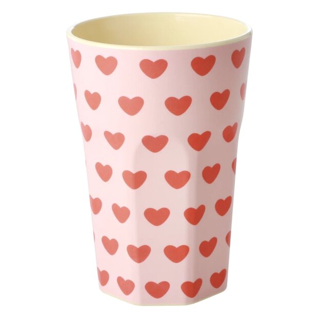 rice Großer Becher Hellrosa - Sweet Hearts Print 400ml