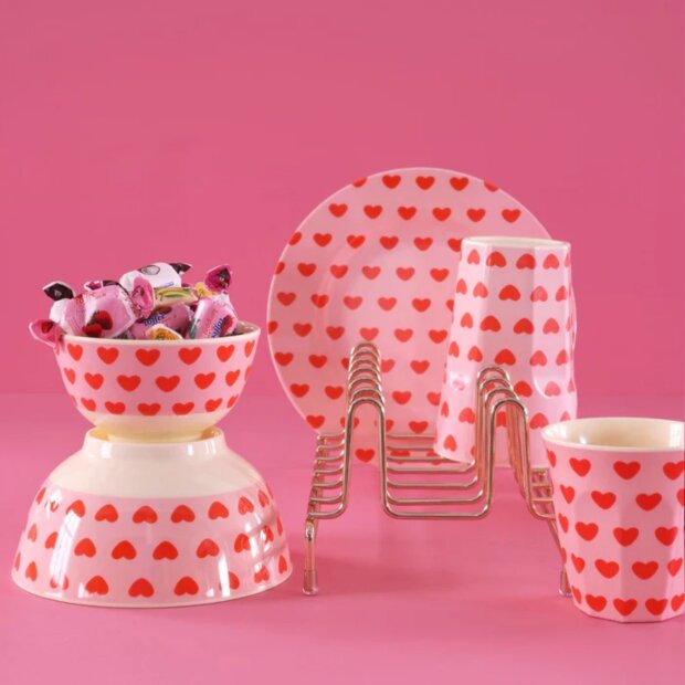 rice Großer Becher Hellrosa - Sweet Hearts Print 400ml