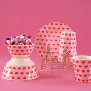 rice Großer Becher Hellrosa - Sweet Hearts Print 400ml
