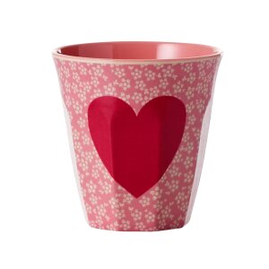 rice Mittelgroßer Becher - Pink - Heart Print 250ml