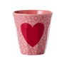 rice Mittelgroßer Becher - Pink - Heart Print 250ml