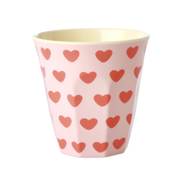 rice Mittelgroßer Becher - Hellrosa - Sweet Hearts Print 250ml