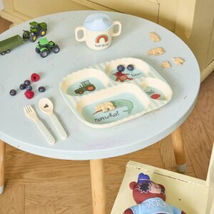 rice Kinderteller mit 4er Einteilung - Blau - ABC