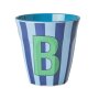 rice Mittelgroßer Buchstabenbecher - Blau - B - Stripes 250ml