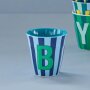 rice Mittelgroßer Buchstabenbecher - Blau - B - Stripes 250ml