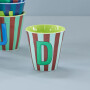 rice Mittelgroßer Buchstabenbecher - Mehrfarbig - D - Stripes 250ml
