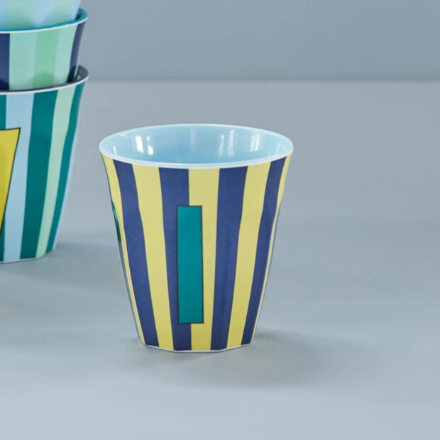 rice Mittelgroßer Buchstabenbecher - Mehrfarbig - I - Stripes 250ml