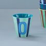 rice Mittelgroßer Buchstabenbecher - Blau - O - Stripes 250ml