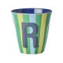 rice Mittelgroßer Buchstabenbecher - Mehrfarbig - R - Stripes 250ml