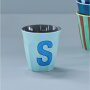rice Mittelgroßer Buchstabenbecher - Blau - S - Stripes 250ml