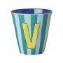 rice Mittelgroßer Buchstabenbecher - Mehrfarbig- V - Stripes 250ml