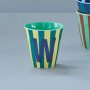 rice Mittelgroßer Buchstabenbecher - Mehrfarbig- W - Stripes 250ml