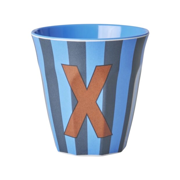 rice Mittelgroßer Buchstabenbecher - Mehrfarbig- X - Stripes 250ml