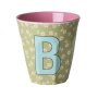 rice Mittelgroßer Buchstabenbecher - Hellgrün - B - Flowers 250ml