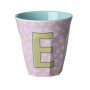 rice Mittelgroßer Buchstabenbecher - Helllila - E - Flowers 250ml